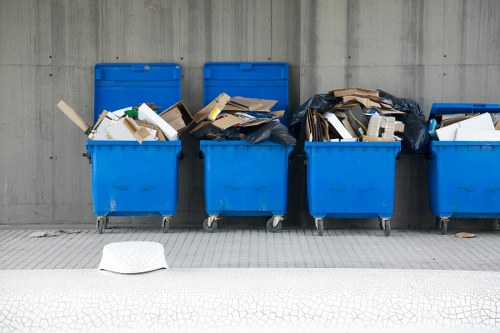 Business professionals discussing waste removal