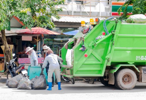 On-site assessment and safety briefing for waste removal team